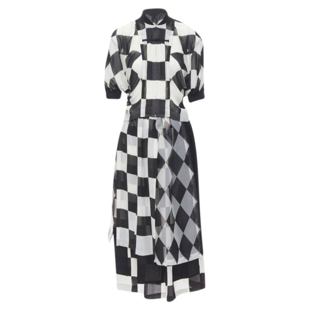 Comme des Garcons chessboard checkered bomber skirt